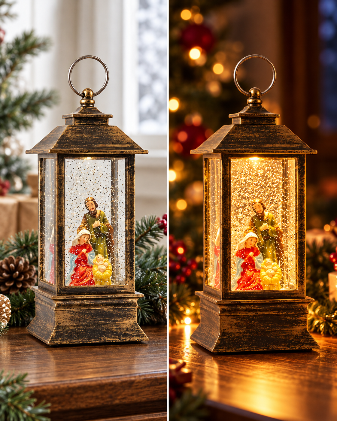Farol del Pesebre de día y de noche