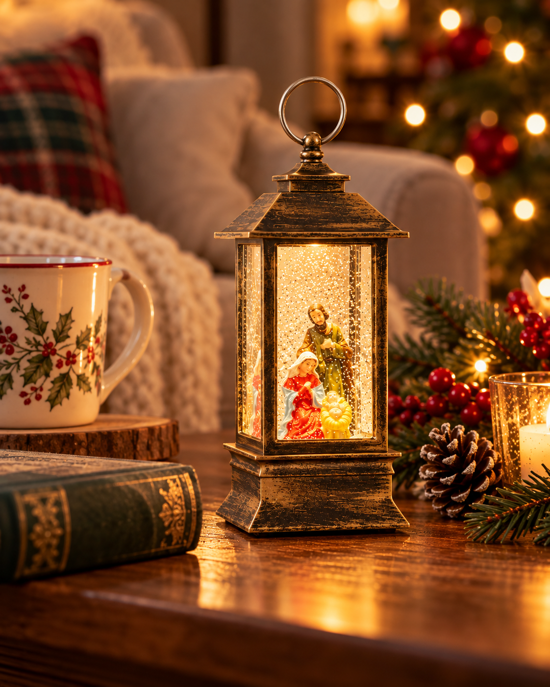 Farol del Pesebre iluminando un rincón navideño