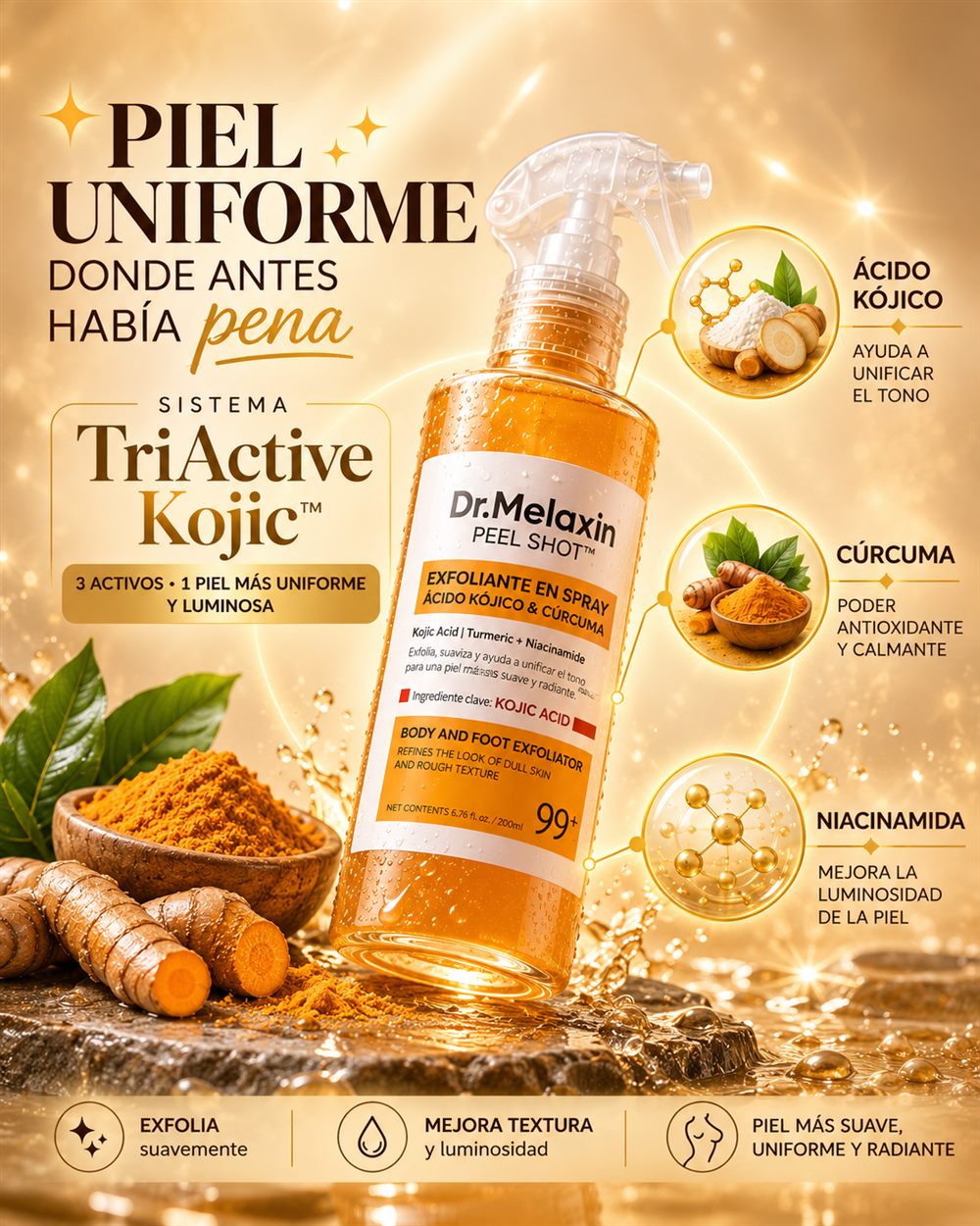 Kojic Glow - Sistema TriActive Kojic: ácido kójico, cúrcuma y niacinamida